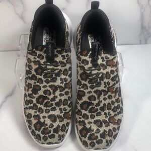 Skechers Leopard Print Kids Sneakers - Black and Brown